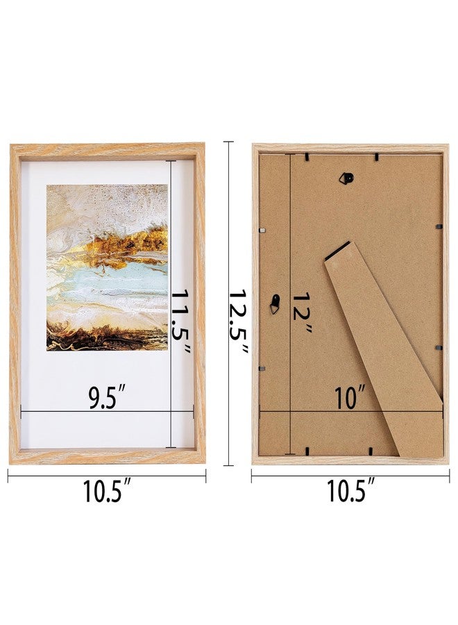PLUSCHEN 10X12 Khaki Wooden Picture Frame with Plexiglass For Wall and Desktop Display - Image 4